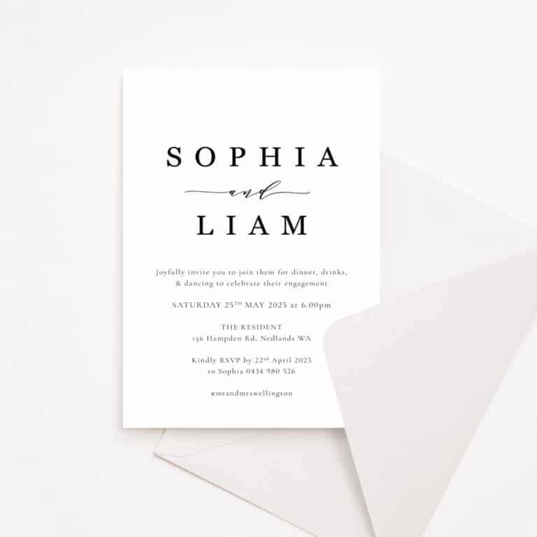 Modern Minimal Engagement Invitations