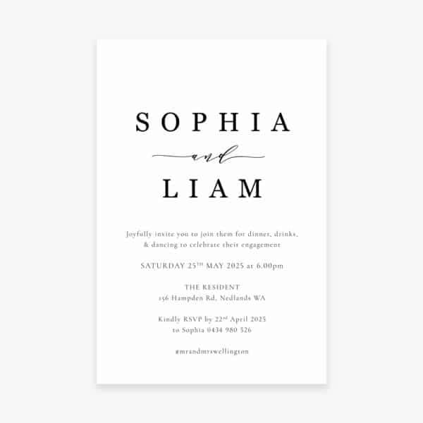 Modern Minimal Engagement Invitations