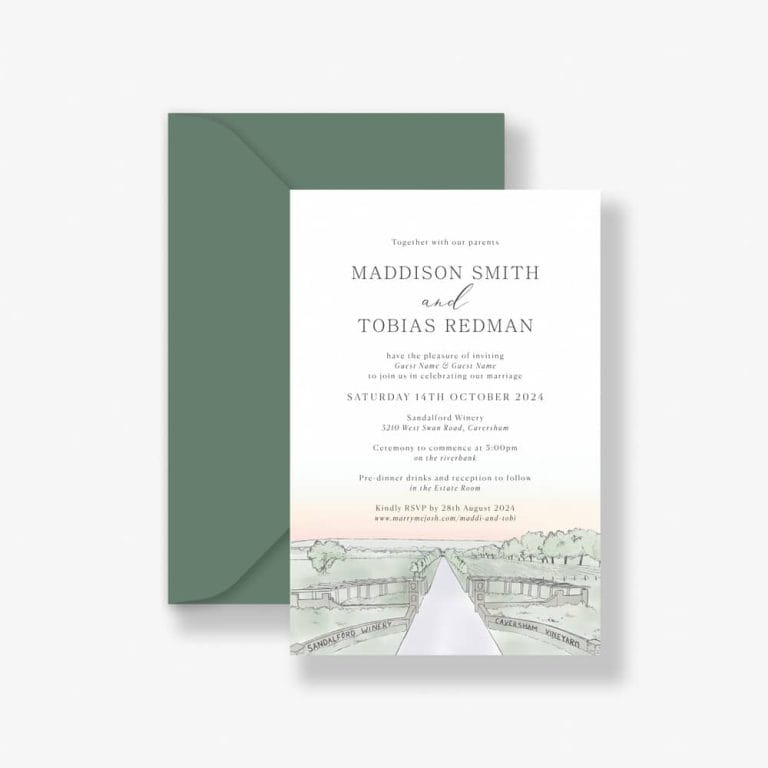 Sandalford Winery Wedding Invitation