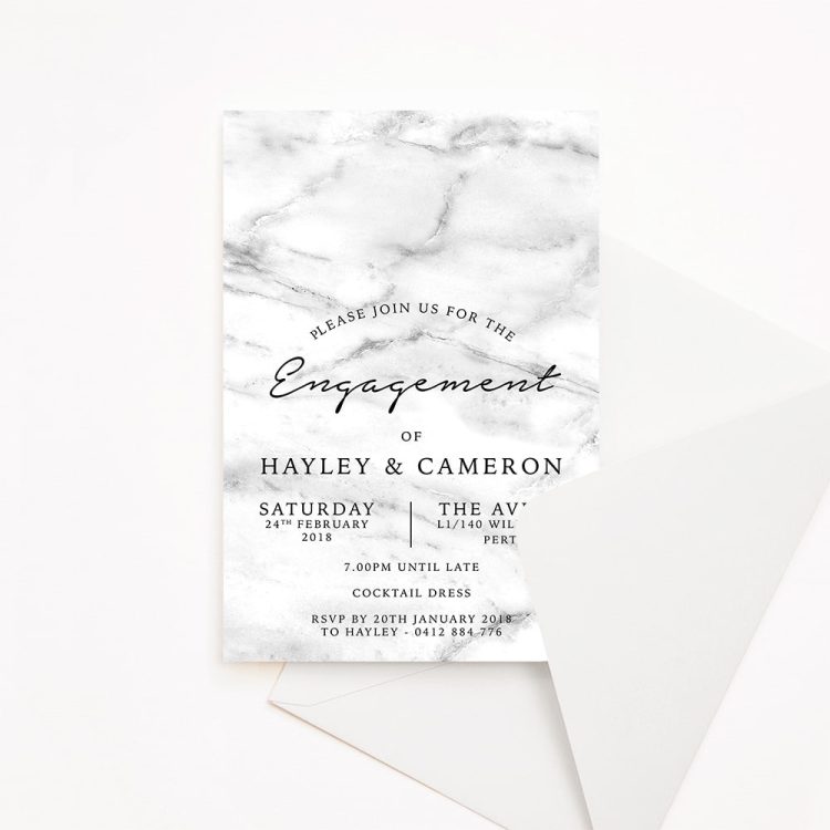 Set In Marble Engagement Invitation