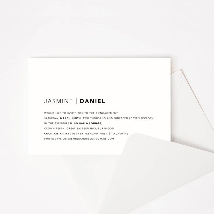 Minimalist Typography Engagement Invitation