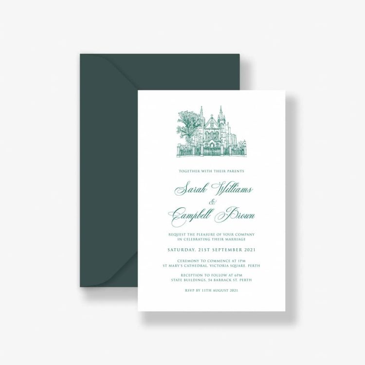 St Mary’s Cathedral Wedding Invitation