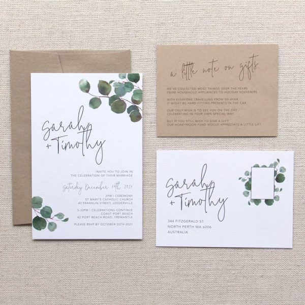 Minimal Eucalyptus Wedding Invitation - Image 4
