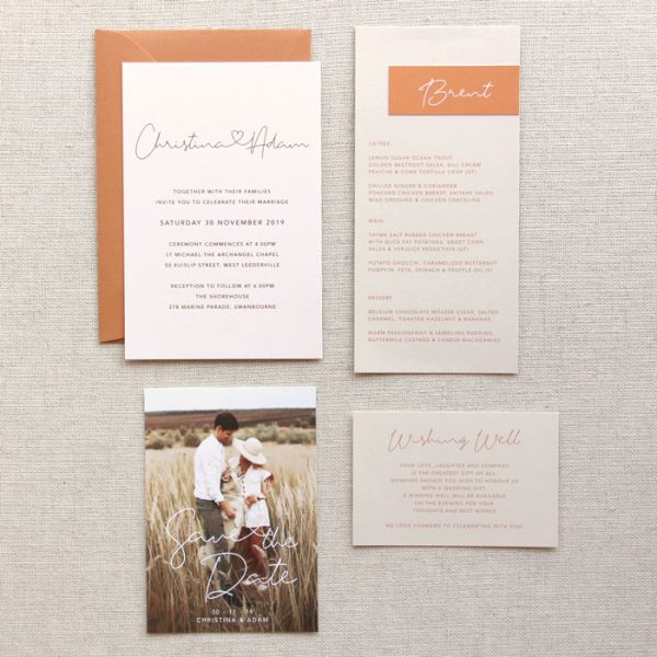 Christina Rose Gold Wedding Invitation - Image 3