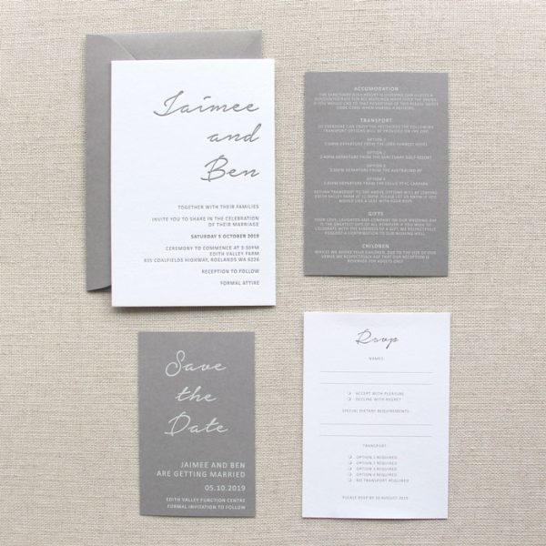 Jaimee Letterpress Wedding Invitation - Image 8