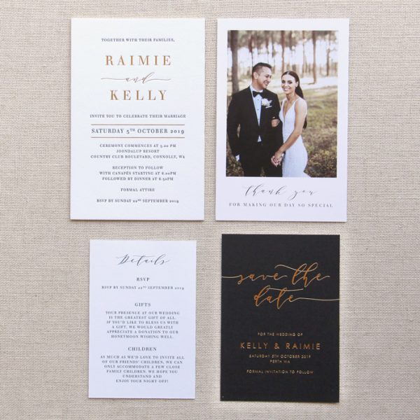 Timeless Foil & Letterpress Wedding Invitation - Image 4