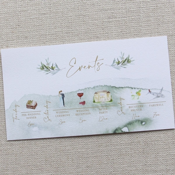 Wanderlust Watercolour Wedding Invitation - Image 5