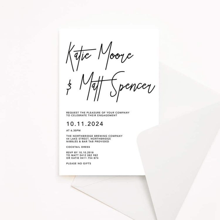 Simply Written Engagement Invitation