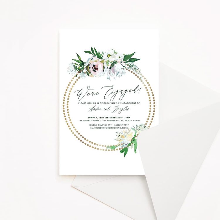 Vintage Ring Engagement Invitation