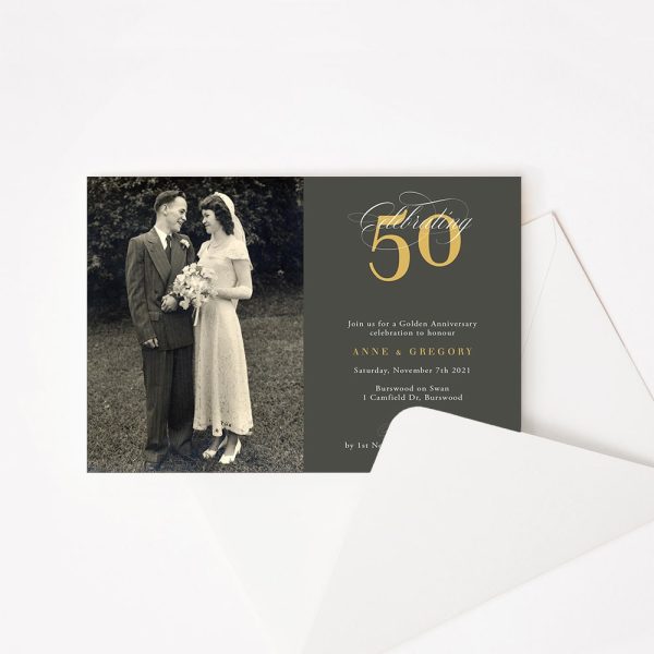 Celebrating A Milestone wedding anniversary invitation