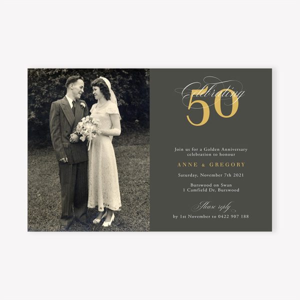 Celebrating A Milestone wedding anniversary invitation