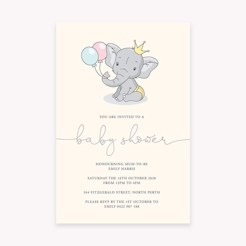 Elephant baby best sale shower invitations online