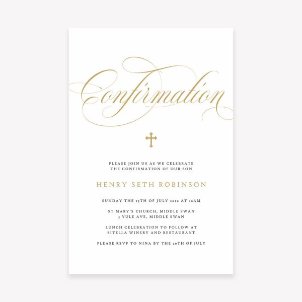 Gold Script Confirmation Invitation