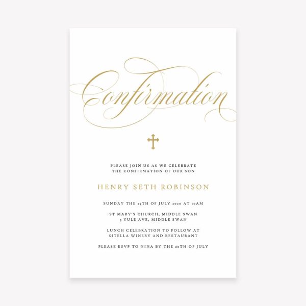 Gold Script Confirmation Invitation