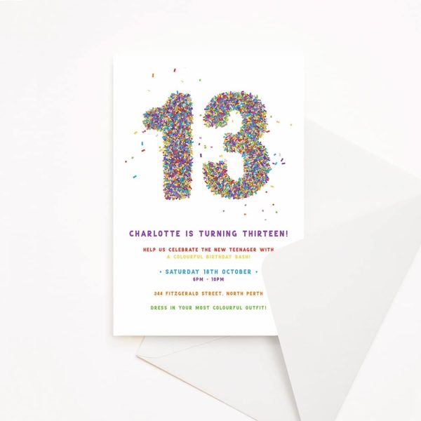 Colourful Confetti Birthday Invitation