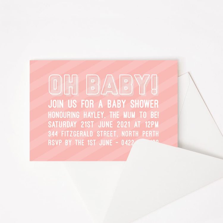 Oh Baby! Typographic Baby Shower Invitation