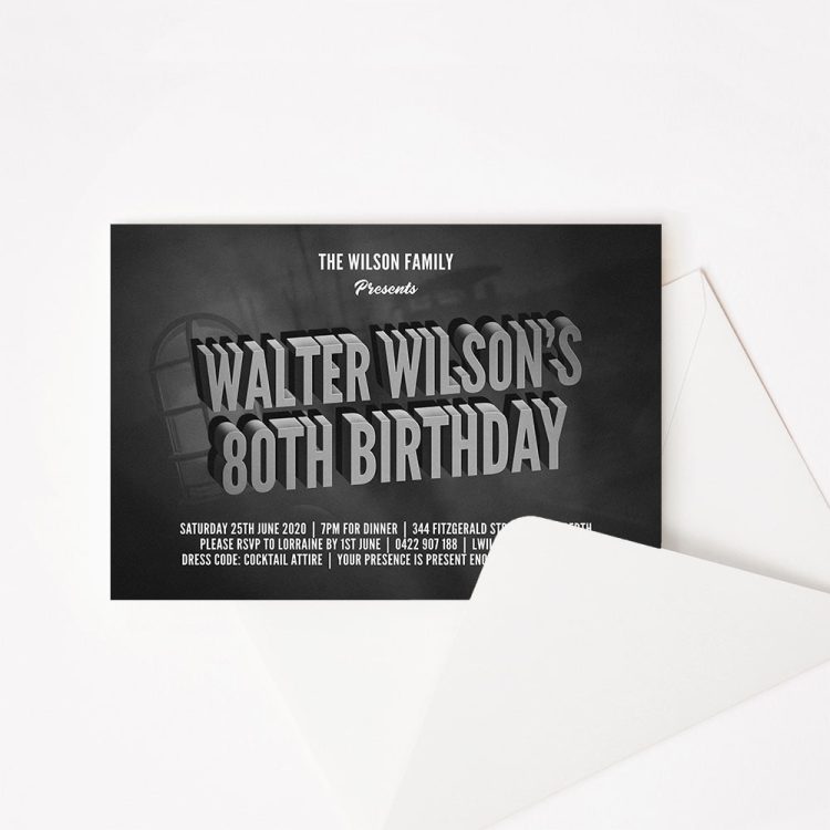 Old Movie Title Birthday Invitation