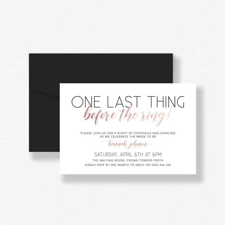 One Last Thing Before the Ring! Invitation