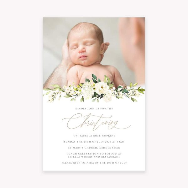 Photo Ivory Hydrangea Invitation - Image 2