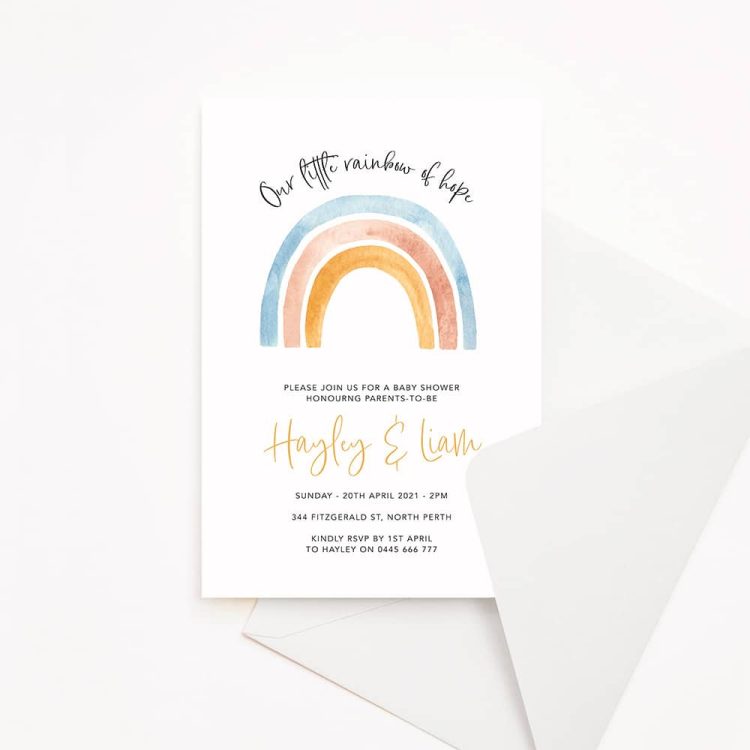 Rainbow Baby Shower Invitation