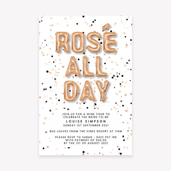 Rosé All Day Bachelorette Invitation - Image 3
