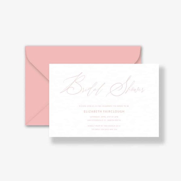 Soft Blush bridal shower invitation