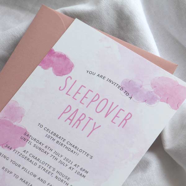 Dreamy Sleepover Party Invitation