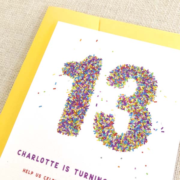 Colourful Confetti Birthday Invitation