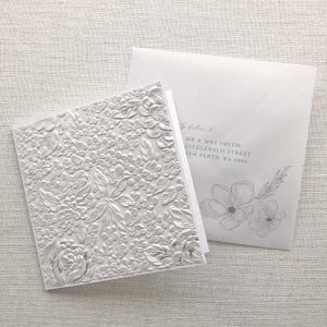 Embossed Floral Wedding Invitation