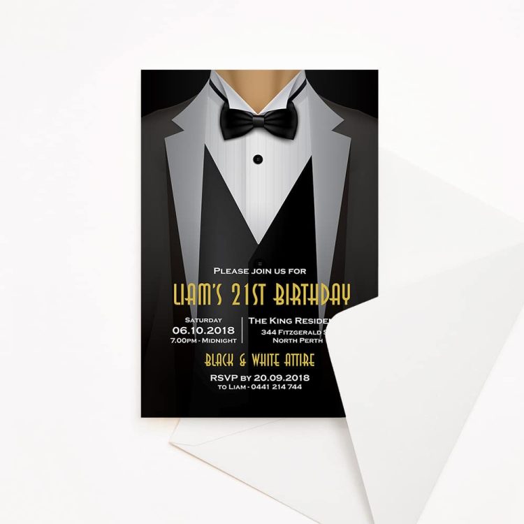 Tuxedo Birthday Invitation