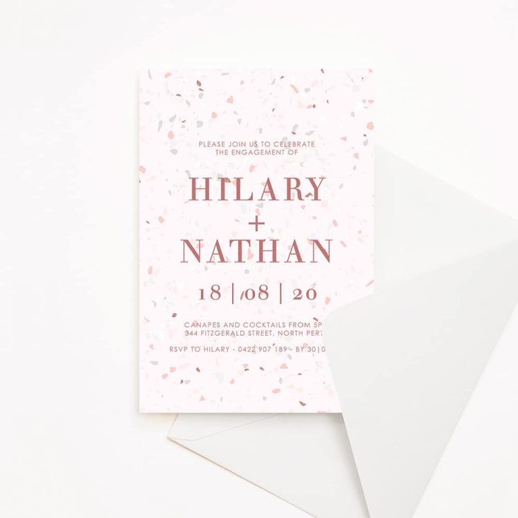 Terrazzo Engagement Invitation