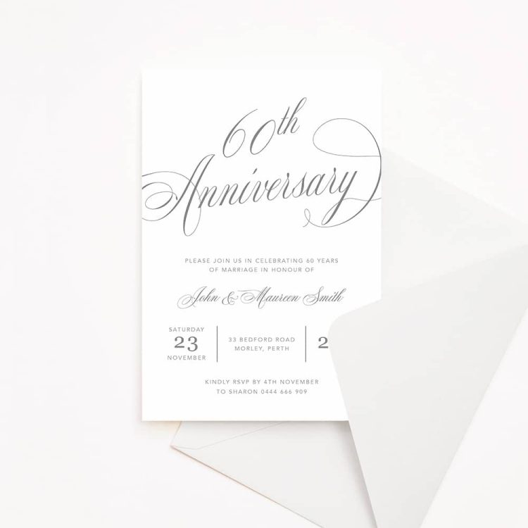 Timeless Wedding Anniversary Invitation