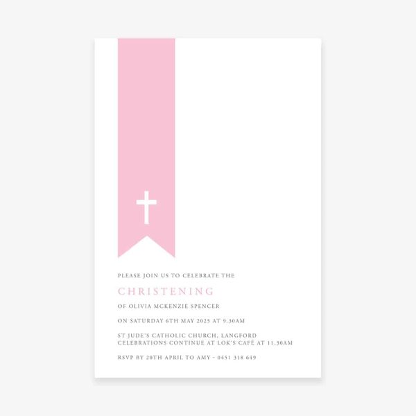 Soft Yellow Christening Invitation