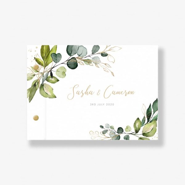 Geometric Foliage Wedding Guest Book