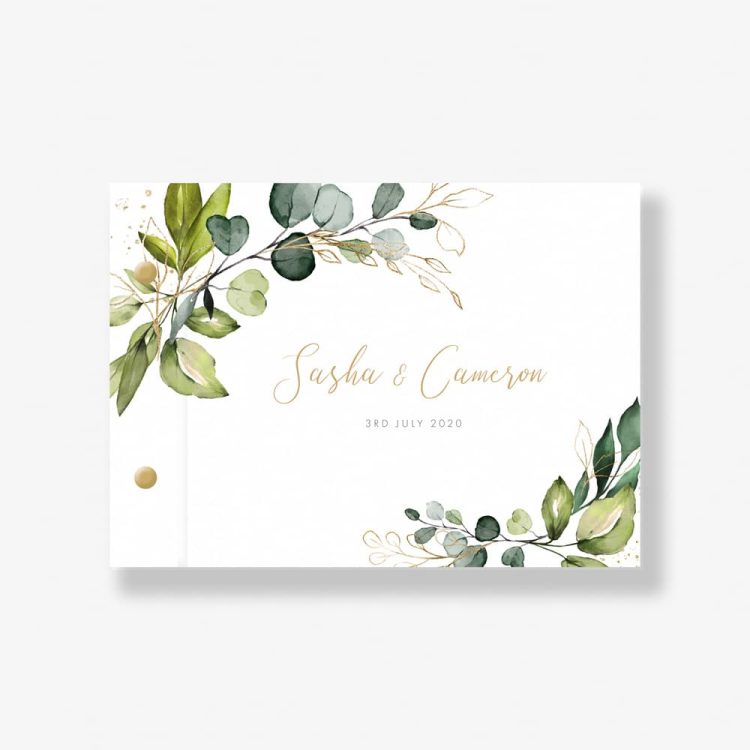 Geometric Foliage Guest Book