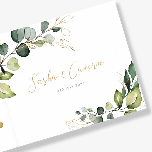 Geometric Foliage Wedding Guest Book