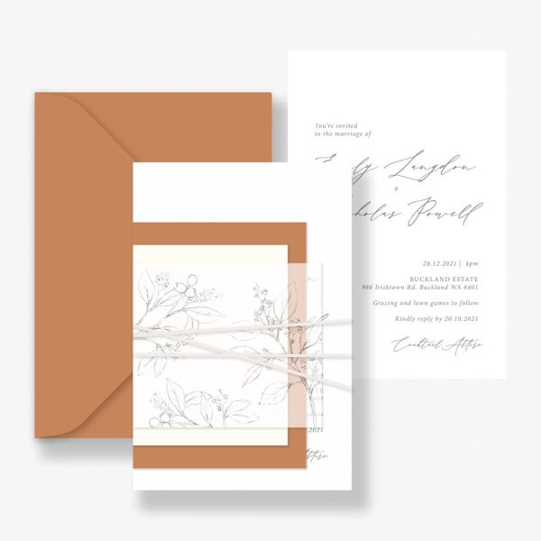 Romantic Rust Rustic Wedding Invitation