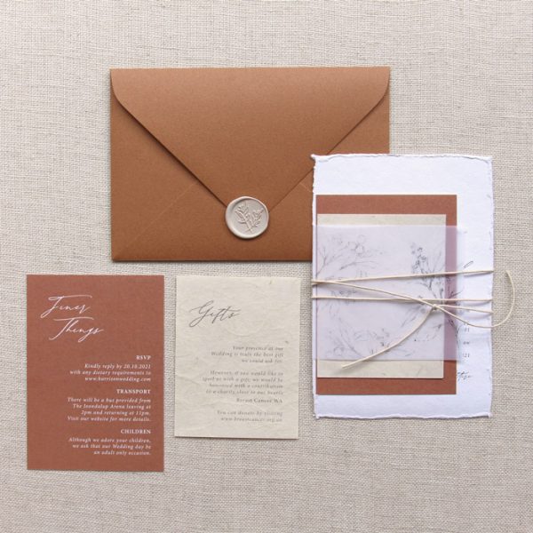 Romantic Rust Wedding Invitation - Image 4