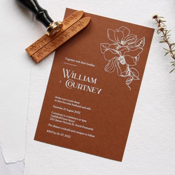 Magnolia Rust Wedding Invitation - Image 2