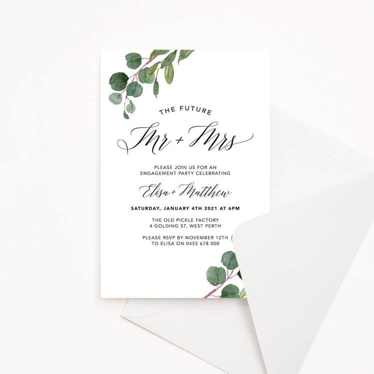 Forest Foliage Engagement Invitation