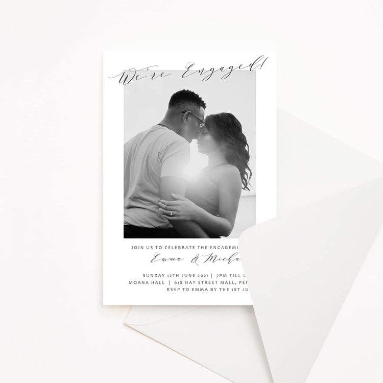 Minimalist Photo Engagement Invitation