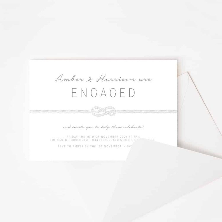 Simple Knot Engagement Invitation