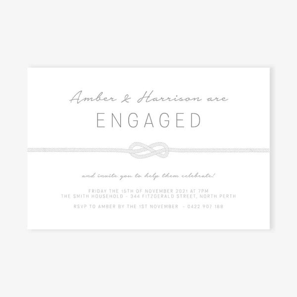 Simple Knot Engagement Invitation