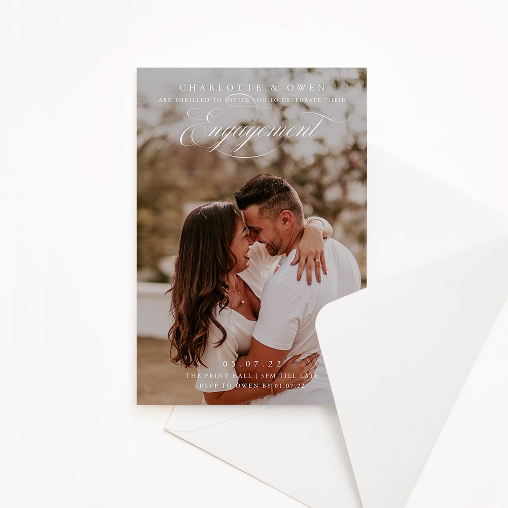 Traditional Photo Engagement Invitation