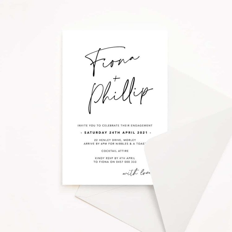 With Love Engagement Invitation