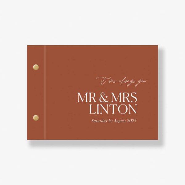 Colour Block Rust Wedding Guest Book