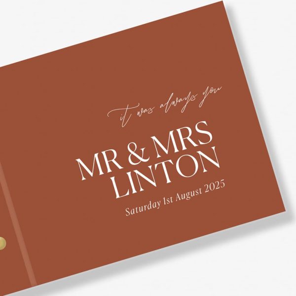 Colour Block Rust Wedding Guest Book