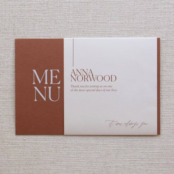 Colour Block Rust Wedding Invitation - Image 3