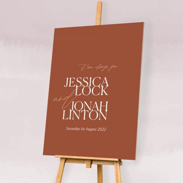 Colour Block Rust Wedding Invitation - Image 4