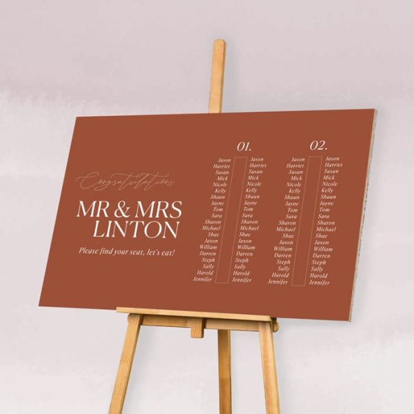 Colour Block Rust Wedding Invitation - Image 5